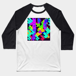 Scrambled Rectangles Abstract 3 Baseball T-Shirt
